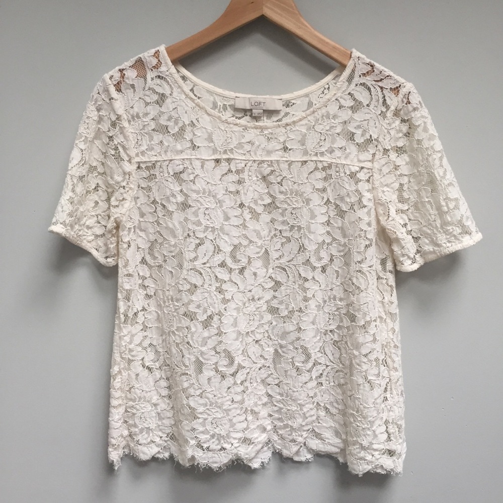 LOFT Eyelash Lace Top